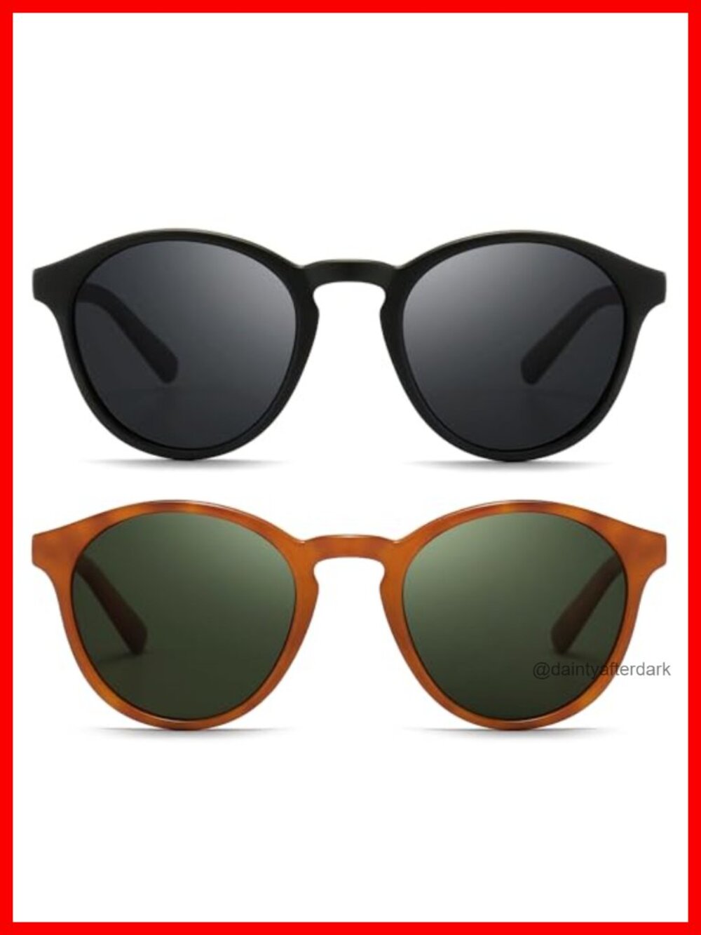 Round Polarized Sunglasses UV400 Retro Full Frame Lightweight Unisex